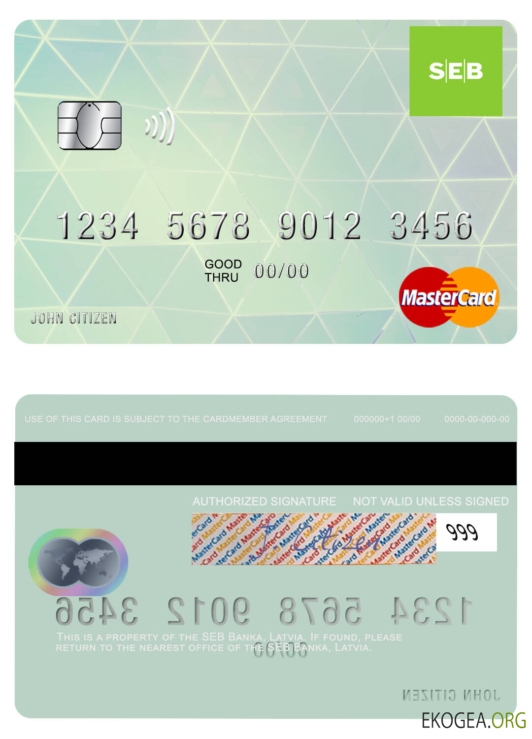 Carte master de la banque SEB de Lettonie